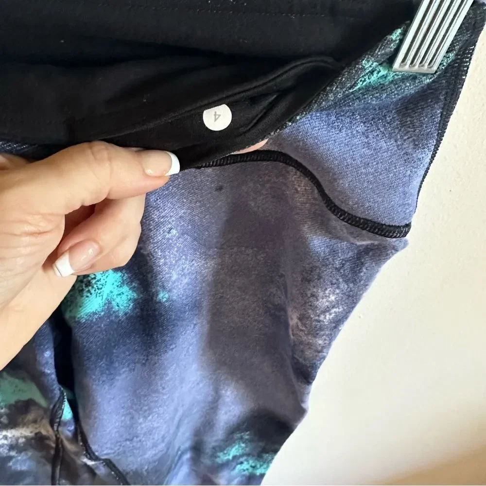 Lululemon Wunder Under Crop Leggings Milky Way Print Luon Size 4